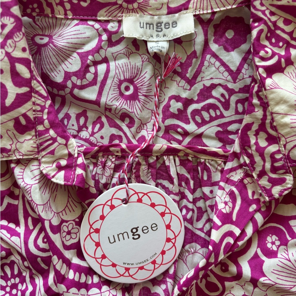 Umgee Pink and Cream resort style Floral Midi Dress NWT - Picture 3 of 10